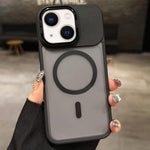 Skin Feel Frosted Metal Lens Holder MagSafe Magnetic Phone Case, For iPhone 14 Pro, For iPhone 14 Pro Max, For iPhone 13 Pro Max, For iPhone 13 Pro, For iPhone 13, For iPhone 12