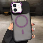 Skin Feel Frosted Metal Lens Holder MagSafe Magnetic Phone Case, For iPhone 12 Pro Max, For iPhone 12 Pro, For iPhone 11