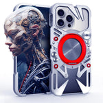 Rotating Bracket MagSafe Hollow Metal Phone Case with Lanyard, For iPhone 17e / 16e, For iPhone 17 Pro Max, For iPhone 17 Pro, For iPhone 17, For iPhone 16 Pro Max, For iPhone 16 Pro, For iPhone 16 Plus, For iPhone 16