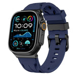 Black Pin Buckle Silicone Watch Band, For Apple Watch 46mm / 49mm / 45mm / 44mm, For Apple Watch 42mm / 41mm / 40mm / 38mm