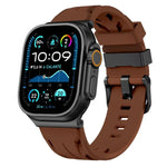 Black Pin Buckle Silicone Watch Band, For Apple Watch 46mm / 49mm / 45mm / 44mm, For Apple Watch 42mm / 41mm / 40mm / 38mm