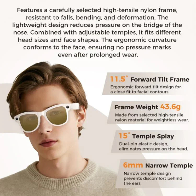 M02 8MP Camera AI Smart Glasses with Photochromic Lenses