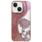 Electroplated TPU Lotus Hollow-carved  Rhinestone Glitter Phone Case, For iPhone 13 Pro, For iPhone 13, For iPhone 12, For iPhone 12 Pro Max, For iPhone 12 Pro, For iPhone 11 Pro Max, For iPhone 11