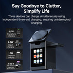 S5D 3 in 1 15W Multi-functional Touchscreen Wireless Charger with Bluetooth Speaker Function