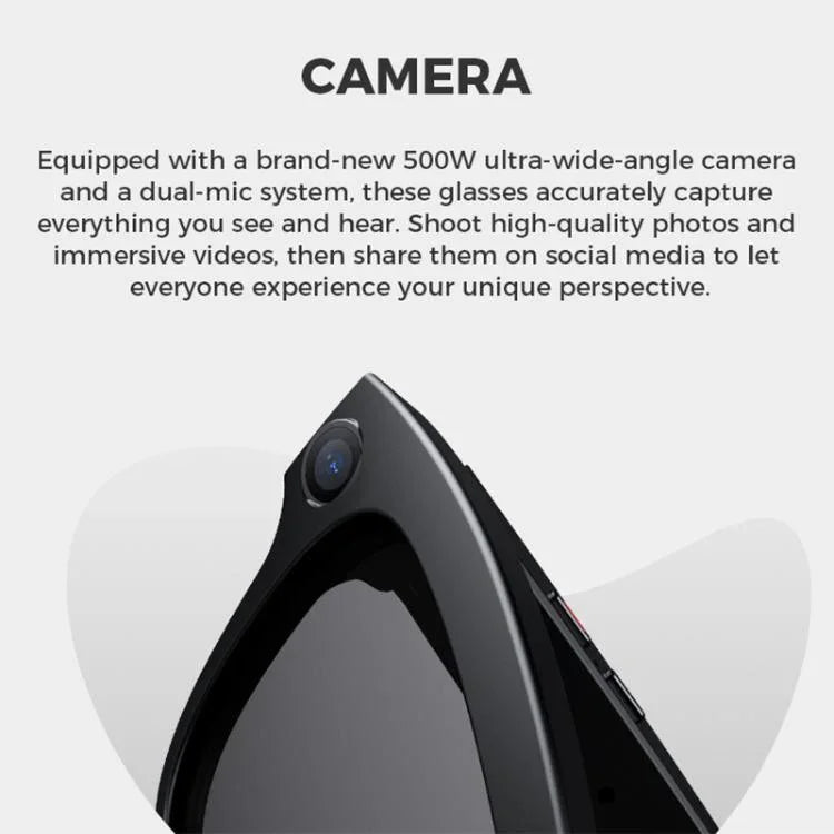 M01S 5MP Smart AI Camera Glasses Supports Voice Calls, Video Recording, WiFi Transmission