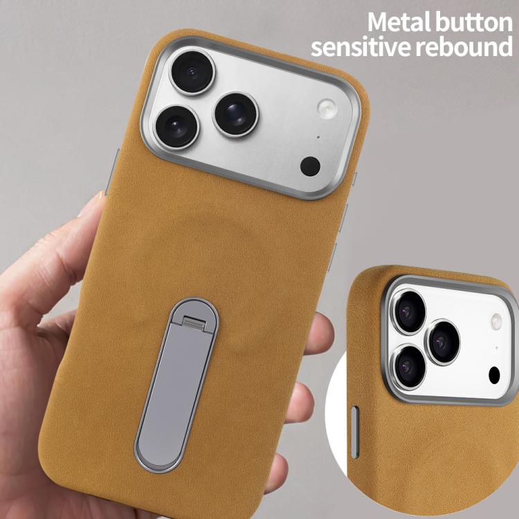 VIETAO Suede MagSafe PU Leather Phone Case with Holder, For iPhone 17 Pro Max, For iPhone 17 Pro, For iPhone 17, For iPhone Air
