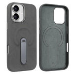 VIETAO Suede MagSafe PU Leather Phone Case with Holder, For iPhone 17 Pro Max, For iPhone 17 Pro, For iPhone 17, For iPhone Air