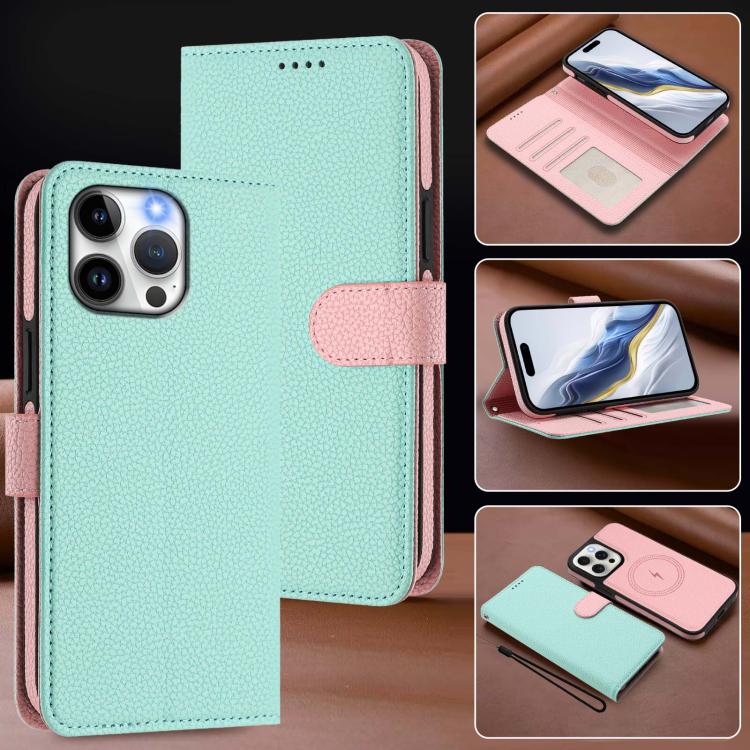 Detachable Litchi Texture Magnetic Side-Patch Vegan Leather Phone Case, For iPhone 13 Pro Max, For iPhone 13 Pro, For iPhone 13, For iPhone 12 / 12 Pro, For iPhone 12 Pro Max, For iPhone 11 Pro Max, For iPhone 11, For iPhone 11 Pro