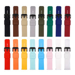 xDfind Stainless Steel Black Pin Buckle Solid Color Silicone Waterproof Watch Band, 24mm