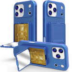 Skin Feel TPU Hidden Mirror Card Bag Phone Case with Stand, For iPhone 17 Pro Max, For iPhone 17 Pro, For iPhone 17, For iPhone Air