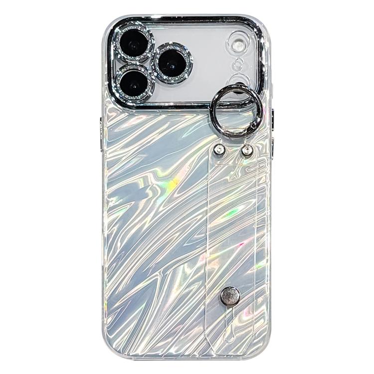 Plating Ripples Texture Wristband Holder TPU Phone Case with Lens Film, For iPhone 17 Pro Max, For iPhone 17 Pro, For iPhone 17, For iPhone Air, For iPhone 16 Pro Max, For iPhone 16 Pro, For iPhone 16 Plus, For iPhone 16, For iPhone 15 Pro Max         ...