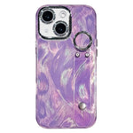 Plating Feather-Gauze Texture Wristband Holder TPU Phone Case with Lens Film, For iPhone 13