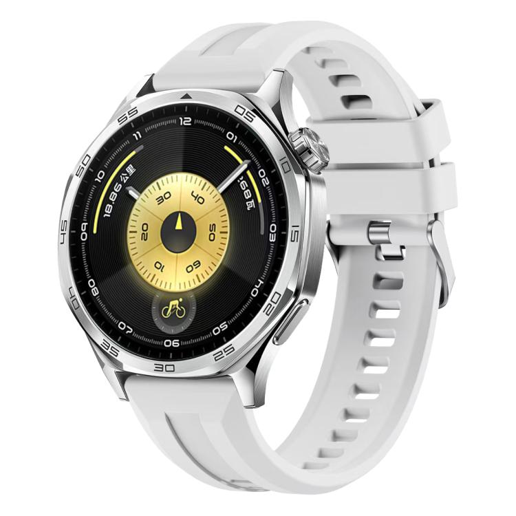 xDfind Silver Buckle Solid Color Silicone Watch Band, For Huawei Watch GT 6 / 5 46mm