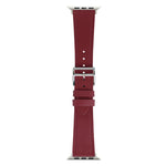 xDfind Silver Buckle Cowhide Texture Vegan Leather Watch Band, For Apple Watch 42 / 44 / 45 / 46 / 49mm, For Apple Watch 38 / 40 / 41 / S11 42mm