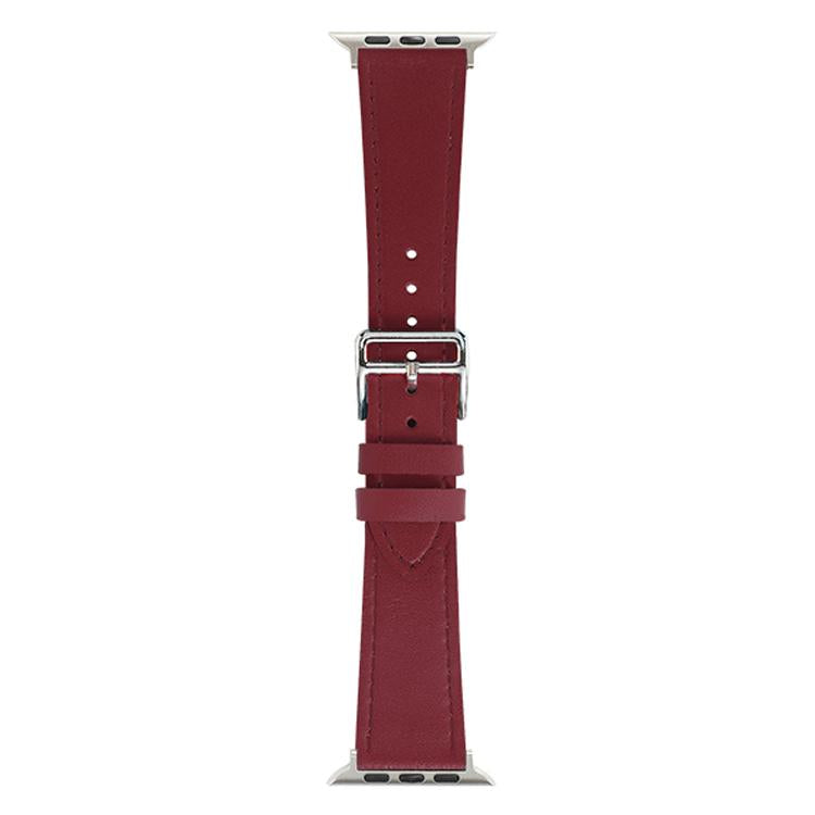 xDfind Silver Buckle Cowhide Texture Vegan Leather Watch Band, For Apple Watch 42 / 44 / 45 / 46 / 49mm, For Apple Watch 38 / 40 / 41 / S11 42mm