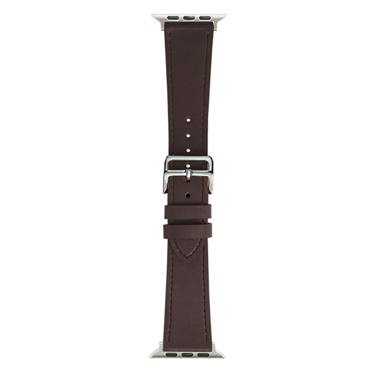 xDfind Silver Buckle Cowhide Texture Vegan Leather Watch Band, For Apple Watch 42 / 44 / 45 / 46 / 49mm, For Apple Watch 38 / 40 / 41 / S11 42mm