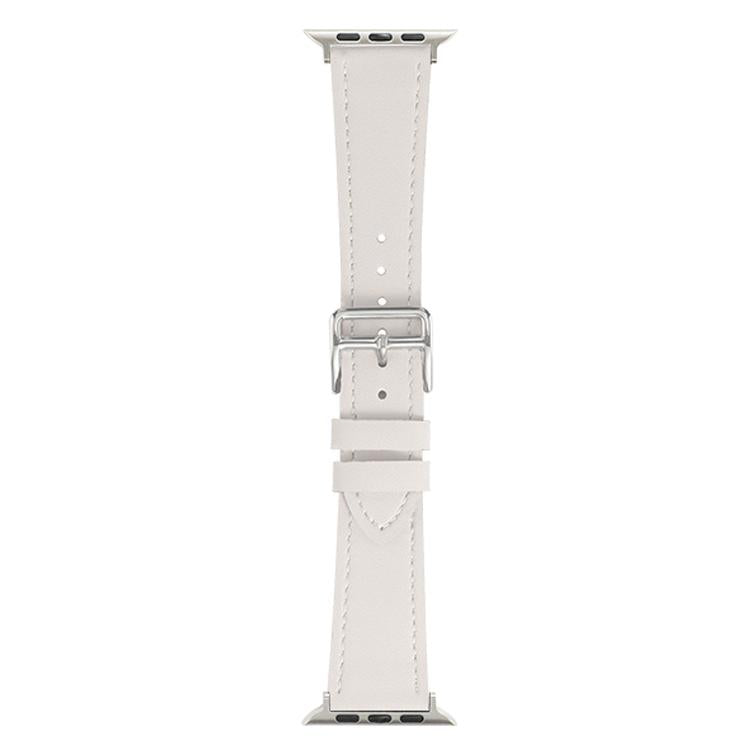 xDfind Silver Buckle Cowhide Texture Vegan Leather Watch Band, For Apple Watch 42 / 44 / 45 / 46 / 49mm, For Apple Watch 38 / 40 / 41 / S11 42mm