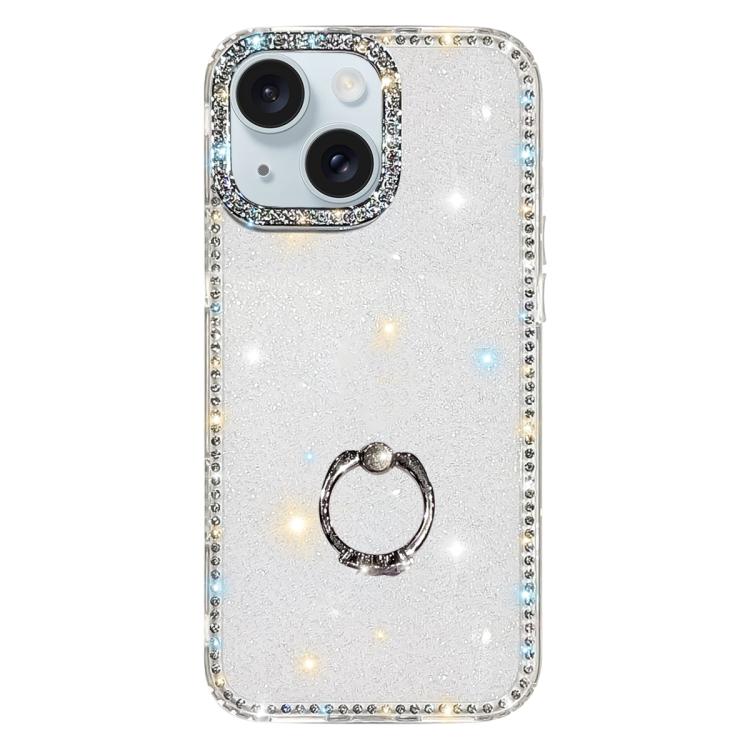 Rhinestone Ring Holder Dual-side IMD PC Hybrid TPU Phone Case, For iPhone 15 Pro Max, For iPhone 15 Pro, For iPhone 15, For iPhone 14, For iPhone 14 Pro, For iPhone 14 Pro Max, For iPhone 13 Pro Max, For iPhone 13 Pro