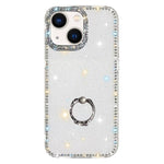 Rhinestone Ring Holder Dual-side IMD PC Hybrid TPU Phone Case, For iPhone 15 Pro Max, For iPhone 15 Pro, For iPhone 15, For iPhone 14, For iPhone 14 Pro, For iPhone 14 Pro Max, For iPhone 13 Pro Max, For iPhone 13 Pro