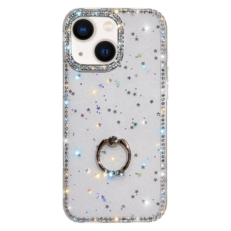 Rhinestone Ring Holder Dual-side IMD PC Hybrid TPU Phone Case, For iPhone 15 Pro Max, For iPhone 15 Pro, For iPhone 15, For iPhone 14, For iPhone 14 Pro, For iPhone 14 Pro Max, For iPhone 13 Pro Max, For iPhone 13 Pro