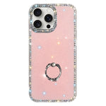 Rhinestone Ring Holder Dual-side IMD PC Hybrid TPU Phone Case, For iPhone 15 Pro Max, For iPhone 15 Pro, For iPhone 15, For iPhone 14, For iPhone 14 Pro, For iPhone 14 Pro Max, For iPhone 13 Pro Max, For iPhone 13 Pro