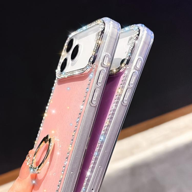 Rhinestone Ring Holder Dual-side IMD PC Hybrid TPU Phone Case, For iPhone 15 Pro Max, For iPhone 15 Pro, For iPhone 15, For iPhone 14, For iPhone 14 Pro, For iPhone 14 Pro Max, For iPhone 13 Pro Max, For iPhone 13 Pro