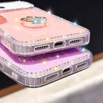 Rhinestone Ring Holder Dual-side IMD PC Hybrid TPU Phone Case, For iPhone 15 Pro Max, For iPhone 15 Pro, For iPhone 15, For iPhone 14, For iPhone 14 Pro, For iPhone 14 Pro Max, For iPhone 13 Pro Max, For iPhone 13 Pro