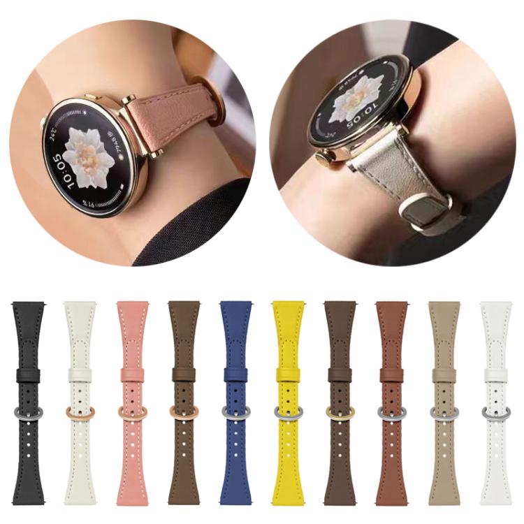 xDfind Flat-head Horseshoe Buckle Vegan Leather Watch Band, 18mm, 20mm