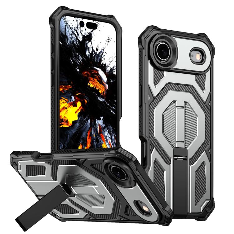 Hidden Metal Holder Magnetic Shockproof Phone Case, For iPhone 17 Pro Max, For iPhone 17 Pro, For iPhone 17, For iPhone Air, For iPhone 16 Pro Max, For iPhone 16 Pro, For iPhone 16 Plus, For iPhone 16