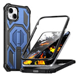 Hidden Metal Holder Magnetic Shockproof Phone Case, For iPhone 15 Pro Max, For iPhone 15 Pro, For iPhone 15 Plus / 14 Plus, For iPhone 15, For iPhone 14 / 13, For iPhone 14 Pro, For iPhone 14 Pro Max, For iPhone 13 Pro Max