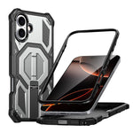 Hidden Metal Holder Magnetic Shockproof Phone Case, For iPhone 17 Pro Max, For iPhone 17 Pro, For iPhone 17, For iPhone Air, For iPhone 16 Pro Max, For iPhone 16 Pro, For iPhone 16 Plus, For iPhone 16