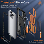 Hidden Metal Holder Magnetic Shockproof Phone Case, For iPhone 15 Pro Max, For iPhone 15 Pro, For iPhone 15 Plus / 14 Plus, For iPhone 15, For iPhone 14 / 13, For iPhone 14 Pro, For iPhone 14 Pro Max, For iPhone 13 Pro Max