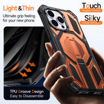 Hidden Metal Holder Magnetic Shockproof Phone Case, For iPhone 15 Pro Max, For iPhone 15 Pro, For iPhone 15 Plus / 14 Plus, For iPhone 15, For iPhone 14 / 13, For iPhone 14 Pro, For iPhone 14 Pro Max, For iPhone 13 Pro Max