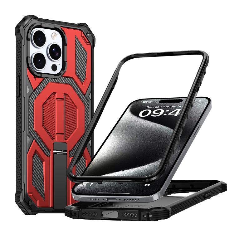Hidden Metal Holder Magnetic Shockproof Phone Case, For iPhone 15 Pro Max, For iPhone 15 Pro, For iPhone 15 Plus / 14 Plus, For iPhone 15, For iPhone 14 / 13, For iPhone 14 Pro, For iPhone 14 Pro Max, For iPhone 13 Pro Max