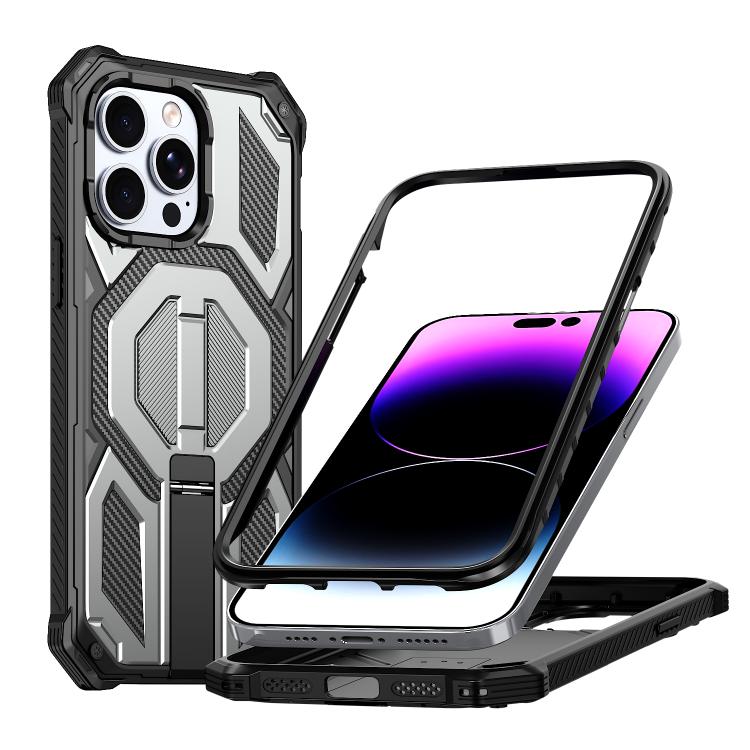 Hidden Metal Holder Magnetic Shockproof Phone Case, For iPhone 15 Pro Max, For iPhone 15 Pro, For iPhone 15 Plus / 14 Plus, For iPhone 15, For iPhone 14 / 13, For iPhone 14 Pro, For iPhone 14 Pro Max, For iPhone 13 Pro Max