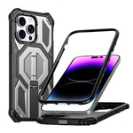 Hidden Metal Holder Magnetic Shockproof Phone Case, For iPhone 15 Pro Max, For iPhone 15 Pro, For iPhone 15 Plus / 14 Plus, For iPhone 15, For iPhone 14 / 13, For iPhone 14 Pro, For iPhone 14 Pro Max, For iPhone 13 Pro Max