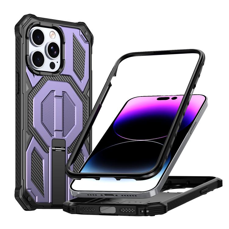 Hidden Metal Holder Magnetic Shockproof Phone Case, For iPhone 15 Pro Max, For iPhone 15 Pro, For iPhone 15 Plus / 14 Plus, For iPhone 15, For iPhone 14 / 13, For iPhone 14 Pro, For iPhone 14 Pro Max, For iPhone 13 Pro Max