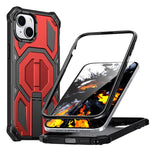 Hidden Metal Holder Magnetic Shockproof Phone Case, For iPhone 15 Pro Max, For iPhone 15 Pro, For iPhone 15 Plus / 14 Plus, For iPhone 15, For iPhone 14 / 13, For iPhone 14 Pro, For iPhone 14 Pro Max, For iPhone 13 Pro Max