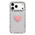 Flash Rhinestone Double-sided IMD Love Heart Phone Case, For iPhone 17e / 16e, For iPhone 17 Pro Max, For iPhone 17 Pro, For iPhone 17, For iPhone Air