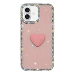 Flash Rhinestone Double-sided IMD Love Heart Phone Case, For iPhone 17e / 16e, For iPhone 17 Pro Max, For iPhone 17 Pro, For iPhone 17, For iPhone Air