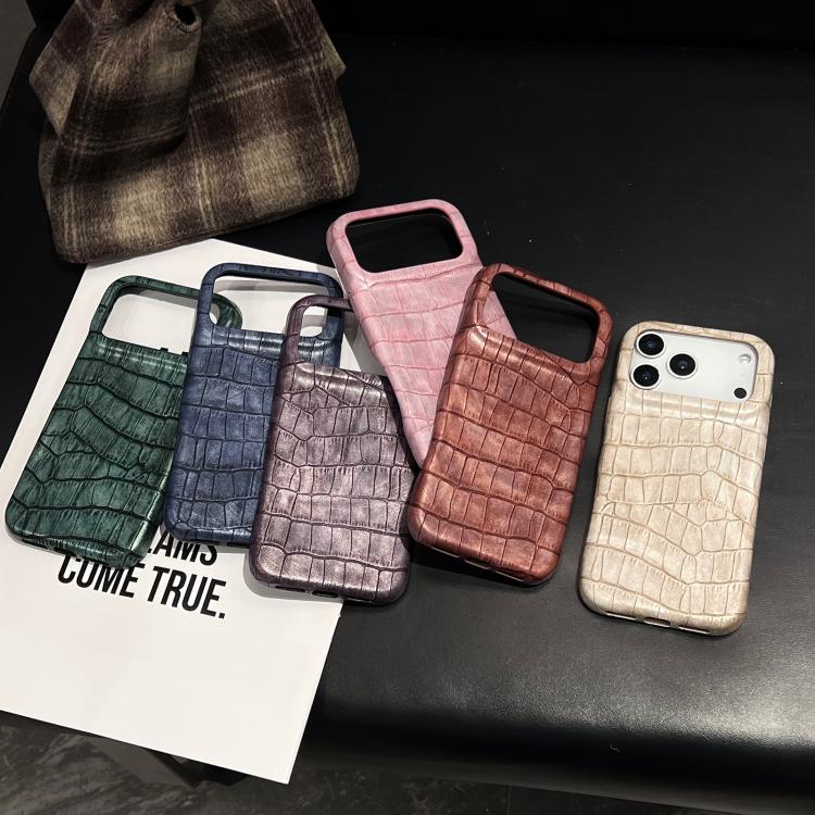 Vintage Crocodile Texture Shockproof Vegan Leather Phone Case, For iPhone 17 Pro Max, For iPhone 17 Pro
