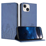 Tulips Butterfly Pattern Magnetic Vegan Leather Phone Case, For iPhone 15, For iPhone 14 Plus, For iPhone 14, For iPhone 14 Pro