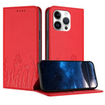 Tulips Butterfly Pattern Magnetic Vegan Leather Phone Case, For iPhone 14 Pro Max, For iPhone SE 2022 / SE 2020 / 7 / 8, For iPhone 13 Pro Max, For iPhone 13 Pro