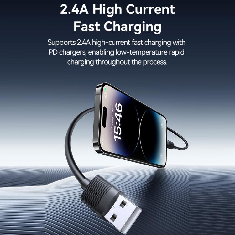 USAMS SJ778 U94 USB to 8pin 2.4A Fast Charging Data Cable, USB to 8pin
