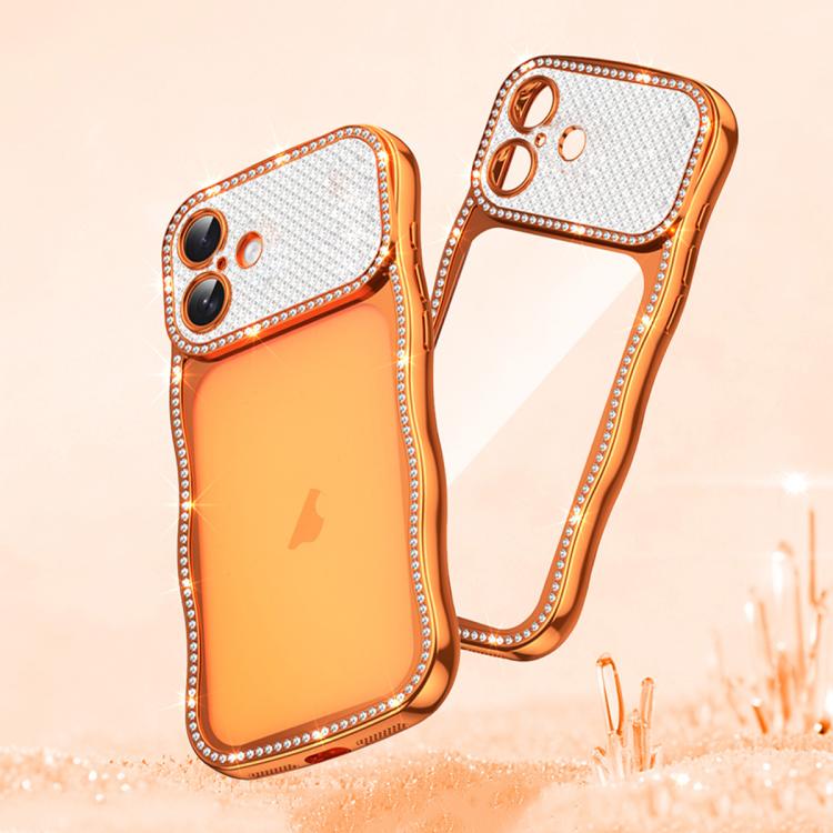 Wave Twisting Star Diamond Shockproof Electroplate TPU Phone Case, For iPhone 17 Pro Max, For iPhone 17 Pro, For iPhone 17, For iPhone 16 Pro Max, For iPhone 16 Pro, For iPhone 16