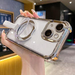 Crystal Shield Ring Holde TPU + Acrylic Magnetic Phone Case, For iPhone 13