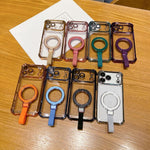 Crystal Shield Ring Holde TPU + Acrylic Magnetic Phone Case, For iPhone 13