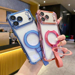 Crystal Shield Ring Holde TPU + Acrylic Magnetic Phone Case, For iPhone 16 Plus, For iPhone 16, For iPhone 15 Pro Max, For iPhone 15 Pro, For iPhone 15 Plus, For iPhone 15