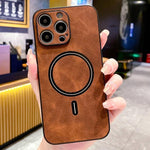 Lambskin Faux Leather Magnetic Phone Case, For iPhone 17e / 16e, For iPhone 17 Pro Max, For iPhone 17 Pro, For iPhone 17, For iPhone Air, For iPhone 16 Pro Max, For iPhone 16 Pro, For iPhone 16 Plus