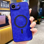 Lambskin Faux Leather Magnetic Phone Case, For iPhone 17e / 16e, For iPhone 17 Pro Max, For iPhone 17 Pro, For iPhone 17, For iPhone Air, For iPhone 16 Pro Max, For iPhone 16 Pro, For iPhone 16 Plus